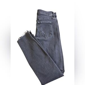 MOTHER‎ DENIM Stunner Zip Ankle Step Fray Sz 26 Distressed Faded Black MidRise
